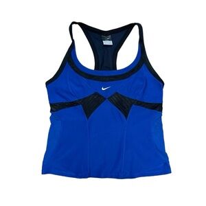 Nike Tank Top Women's Size Extra Large XL Royal Blue Black Racerback Vintage‎